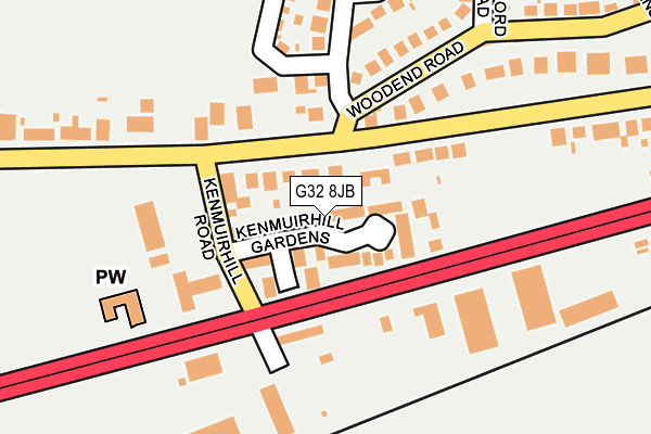 G32 8JB map - OS OpenMap – Local (Ordnance Survey) G32 8JB map - OS OpenMap – Local (Ordnance Survey)