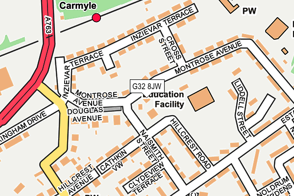 G32 8JW map - OS OpenMap – Local (Ordnance Survey) G32 8JW map - OS OpenMap – Local (Ordnance Survey)