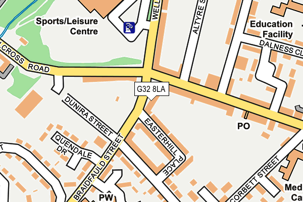 G32 8LA map - OS OpenMap – Local (Ordnance Survey) G32 8LA map - OS OpenMap – Local (Ordnance Survey)