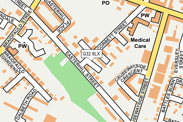 G32 8LX map - OS OpenMap – Local (Ordnance Survey) G32 8LX map - OS OpenMap – Local (Ordnance Survey)