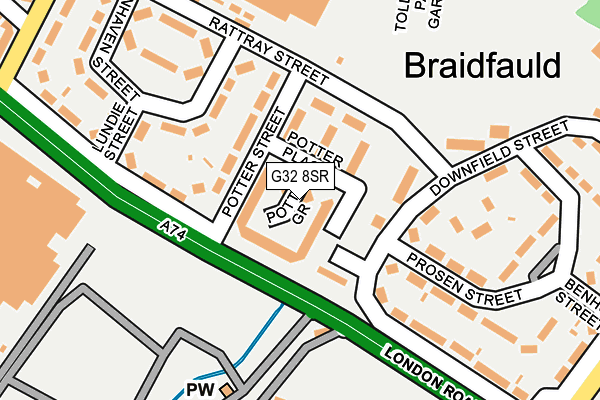 G32 8SR map - OS OpenMap – Local (Ordnance Survey)