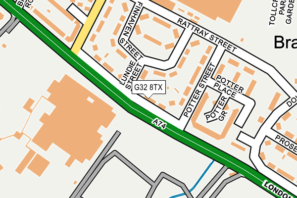 G32 8TX map - OS OpenMap – Local (Ordnance Survey) G32 8TX map - OS OpenMap – Local (Ordnance Survey)