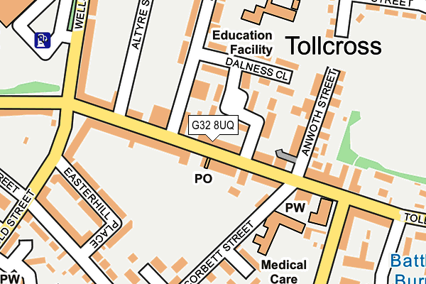 G32 8UQ map - OS OpenMap – Local (Ordnance Survey) G32 8UQ map - OS OpenMap – Local (Ordnance Survey)