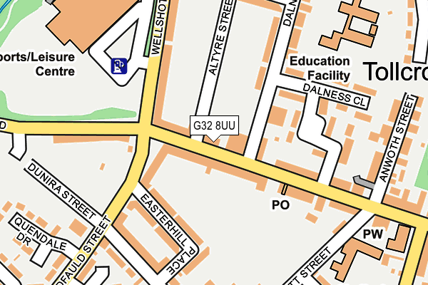 G32 8UU map - OS OpenMap – Local (Ordnance Survey) G32 8UU map - OS OpenMap – Local (Ordnance Survey)