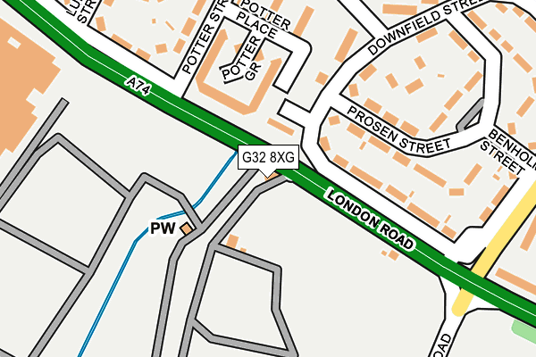 G32 8XG map - OS OpenMap – Local (Ordnance Survey) G32 8XG map - OS OpenMap – Local (Ordnance Survey)