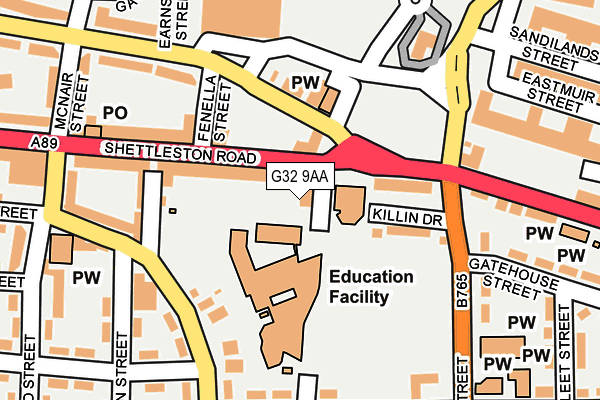 G32 9AA map - OS OpenMap – Local (Ordnance Survey) G32 9AA map - OS OpenMap – Local (Ordnance Survey)