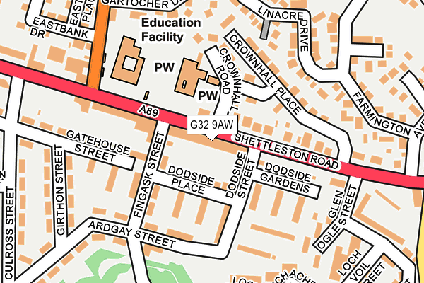 G32 9AW map - OS OpenMap – Local (Ordnance Survey)