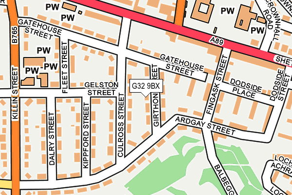 G32 9BX map - OS OpenMap – Local (Ordnance Survey) G32 9BX map - OS OpenMap – Local (Ordnance Survey)