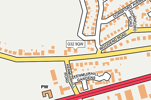 G32 9QW map - OS OpenMap – Local (Ordnance Survey) G32 9QW map - OS OpenMap – Local (Ordnance Survey)