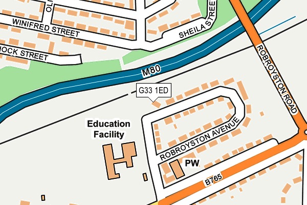G33 1ED map - OS OpenMap – Local (Ordnance Survey)