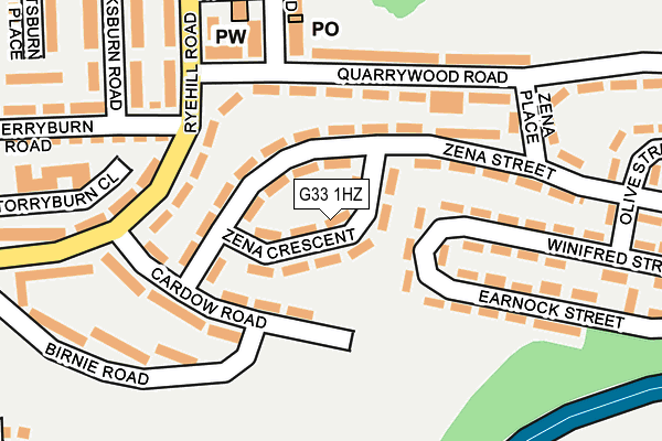 G33 1HZ map - OS OpenMap – Local (Ordnance Survey) G33 1HZ map - OS OpenMap – Local (Ordnance Survey)