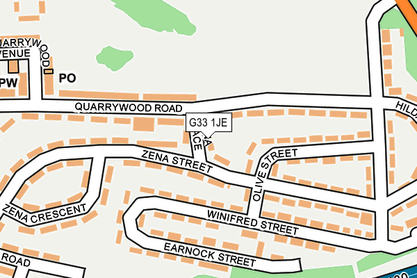 G33 1JE map - OS OpenMap – Local (Ordnance Survey) G33 1JE map - OS OpenMap – Local (Ordnance Survey)