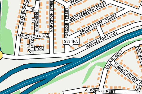 G33 1NA map - OS OpenMap – Local (Ordnance Survey)