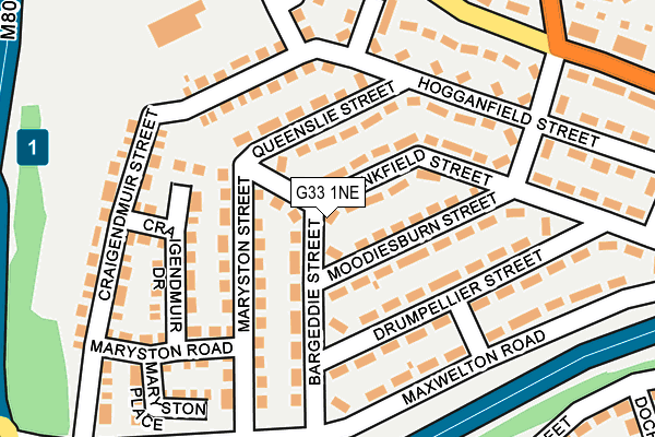 G33 1NE map - OS OpenMap – Local (Ordnance Survey) G33 1NE map - OS OpenMap – Local (Ordnance Survey)
