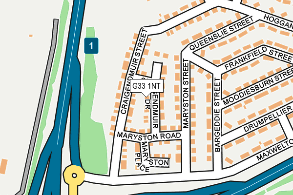 G33 1NT map - OS OpenMap – Local (Ordnance Survey)