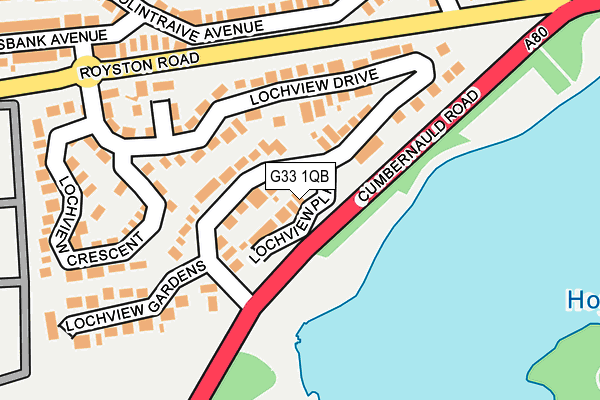 G33 1QB map - OS OpenMap – Local (Ordnance Survey)
