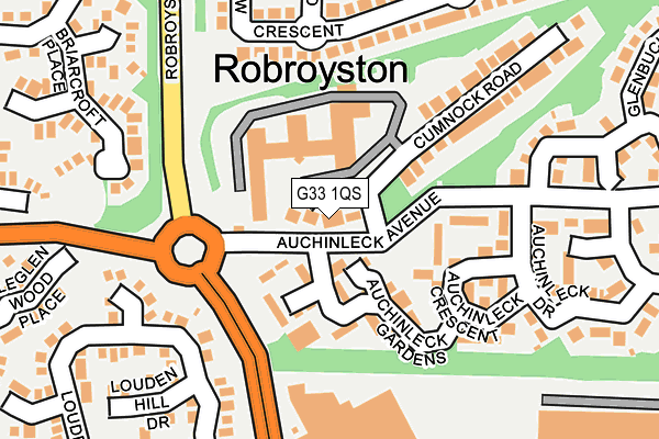 G33 1QS map - OS OpenMap – Local (Ordnance Survey)