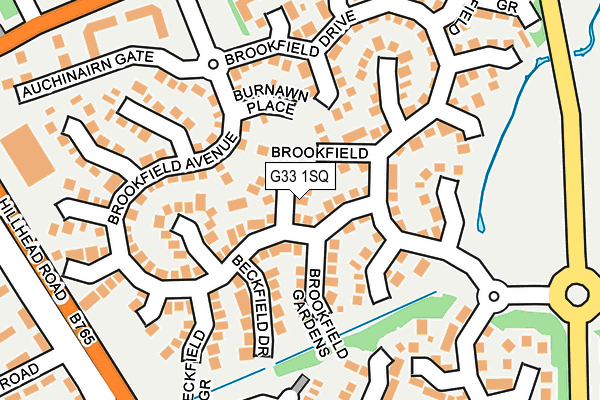 G33 1SQ map - OS OpenMap – Local (Ordnance Survey)