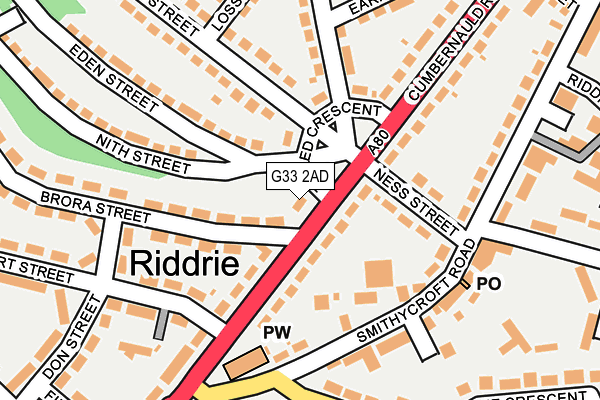 G33 2AD map - OS OpenMap – Local (Ordnance Survey) G33 2AD map - OS OpenMap – Local (Ordnance Survey)