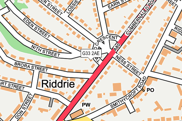 G33 2AE map - OS OpenMap – Local (Ordnance Survey) G33 2AE map - OS OpenMap – Local (Ordnance Survey)