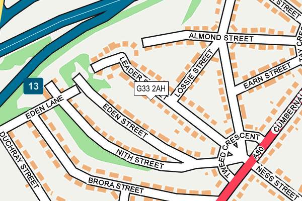 G33 2AH map - OS OpenMap – Local (Ordnance Survey) G33 2AH map - OS OpenMap – Local (Ordnance Survey)