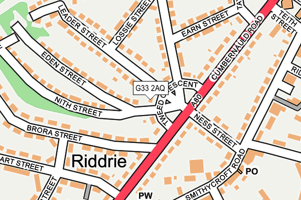 G33 2AQ map - OS OpenMap – Local (Ordnance Survey)