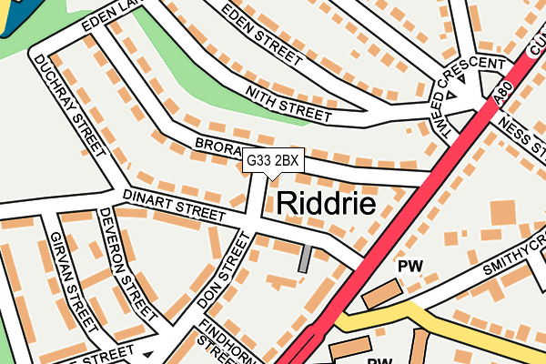 G33 2BX map - OS OpenMap – Local (Ordnance Survey) G33 2BX map - OS OpenMap – Local (Ordnance Survey)