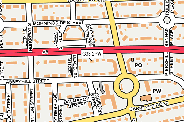 G33 2PW map - OS OpenMap – Local (Ordnance Survey) G33 2PW map - OS OpenMap – Local (Ordnance Survey)