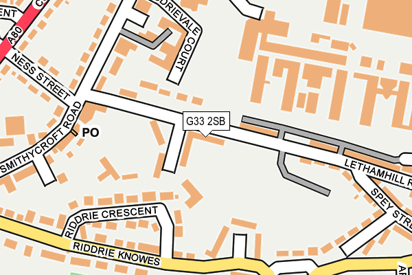 G33 2SB map - OS OpenMap – Local (Ordnance Survey) G33 2SB map - OS OpenMap – Local (Ordnance Survey)