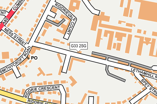G33 2SG map - OS OpenMap – Local (Ordnance Survey) G33 2SG map - OS OpenMap – Local (Ordnance Survey)
