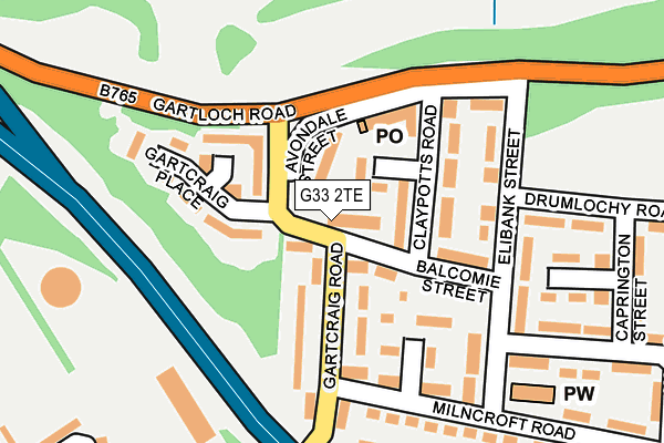 G33 2TE map - OS OpenMap – Local (Ordnance Survey) G33 2TE map - OS OpenMap – Local (Ordnance Survey)