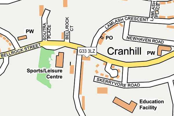 G33 3LZ map - OS OpenMap – Local (Ordnance Survey)