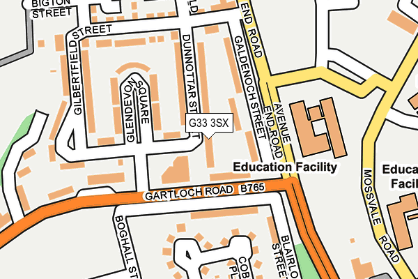 G33 3SX map - OS OpenMap – Local (Ordnance Survey) G33 3SX map - OS OpenMap – Local (Ordnance Survey)