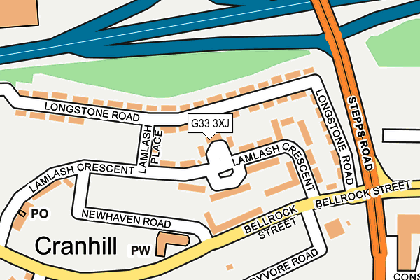 G33 3XJ map - OS OpenMap – Local (Ordnance Survey)