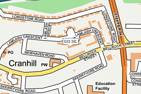 G33 3XL map - OS OpenMap – Local (Ordnance Survey)