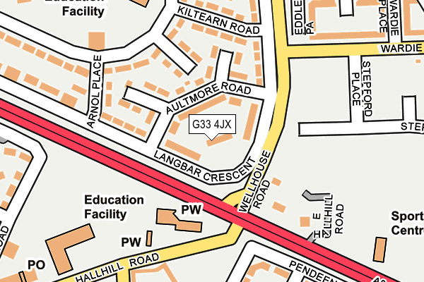 G33 4JX map - OS OpenMap – Local (Ordnance Survey) G33 4JX map - OS OpenMap – Local (Ordnance Survey)