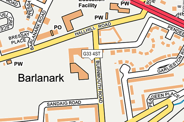 G33 4ST map - OS OpenMap – Local (Ordnance Survey) G33 4ST map - OS OpenMap – Local (Ordnance Survey)