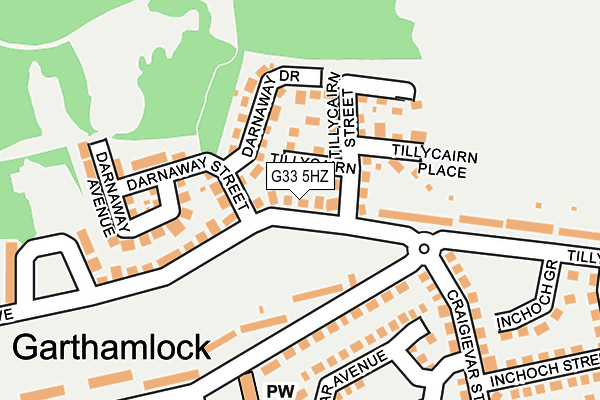 G33 5HZ map - OS OpenMap – Local (Ordnance Survey)