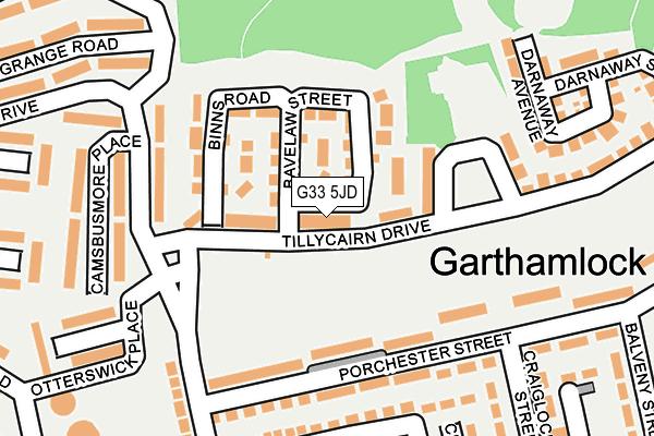 G33 5JD map - OS OpenMap – Local (Ordnance Survey)