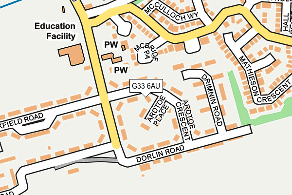 G33 6AU map - OS OpenMap – Local (Ordnance Survey)