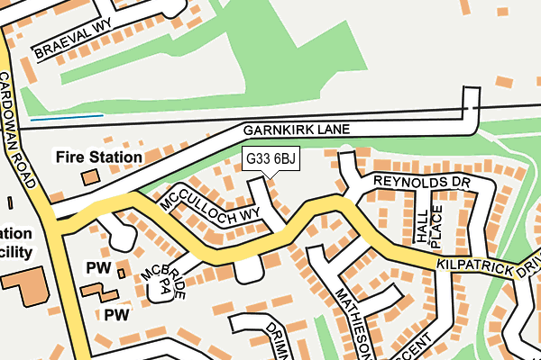 G33 6BJ map - OS OpenMap – Local (Ordnance Survey)