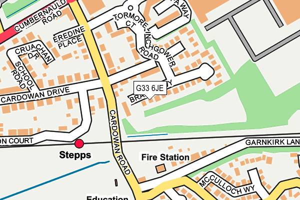 G33 6JE map - OS OpenMap – Local (Ordnance Survey)