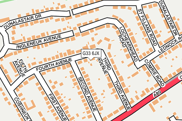 G33 6JX map - OS OpenMap – Local (Ordnance Survey)