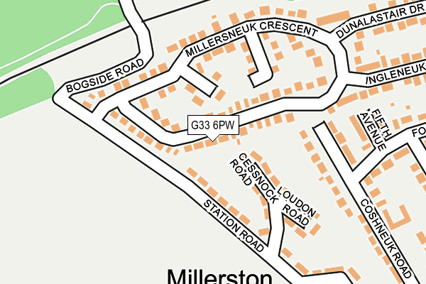 G33 6PW map - OS OpenMap – Local (Ordnance Survey)