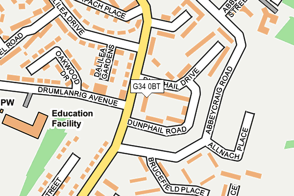 G34 0BT map - OS OpenMap – Local (Ordnance Survey) G34 0BT map - OS OpenMap – Local (Ordnance Survey)