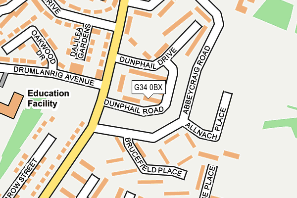 G34 0BX map - OS OpenMap – Local (Ordnance Survey) G34 0BX map - OS OpenMap – Local (Ordnance Survey)