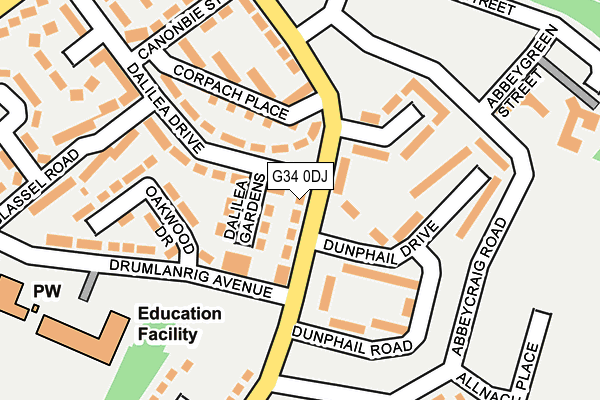 G34 0DJ map - OS OpenMap – Local (Ordnance Survey) G34 0DJ map - OS OpenMap – Local (Ordnance Survey)