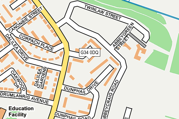 G34 0DQ map - OS OpenMap – Local (Ordnance Survey) G34 0DQ map - OS OpenMap – Local (Ordnance Survey)