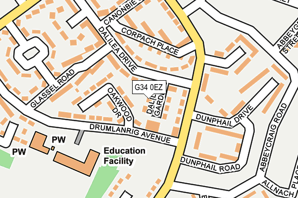 G34 0EZ map - OS OpenMap – Local (Ordnance Survey) G34 0EZ map - OS OpenMap – Local (Ordnance Survey)