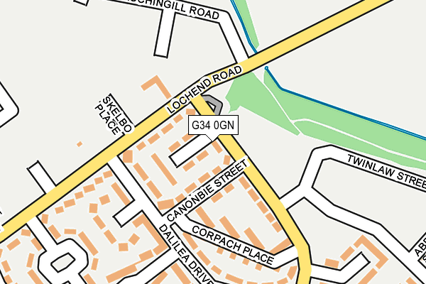 G34 0GN map - OS OpenMap – Local (Ordnance Survey) G34 0GN map - OS OpenMap – Local (Ordnance Survey)